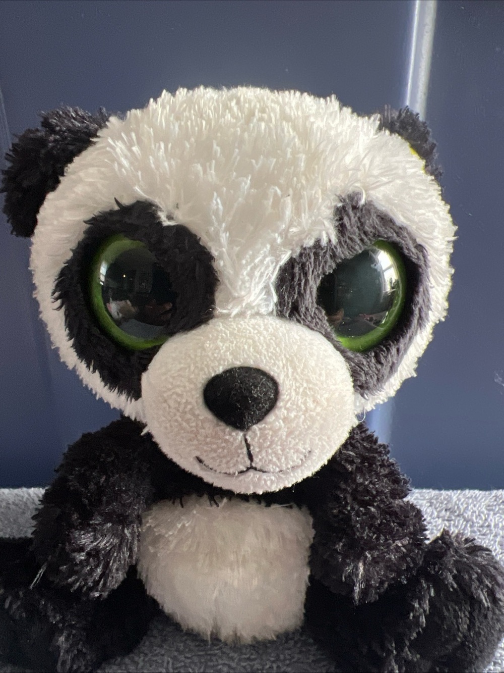 Ty Beanie Boos Bamboo Panda 6” Plush Stuffed Animal Toy 2013 Retired Green Eyes - Picture 2 of 6